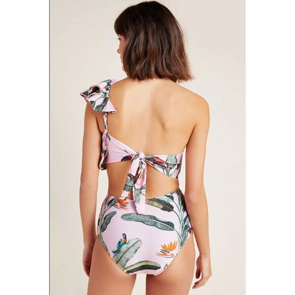 Anthropologie PatBo Tropical One Shoulder Swimsuit - Picture 7 of 14